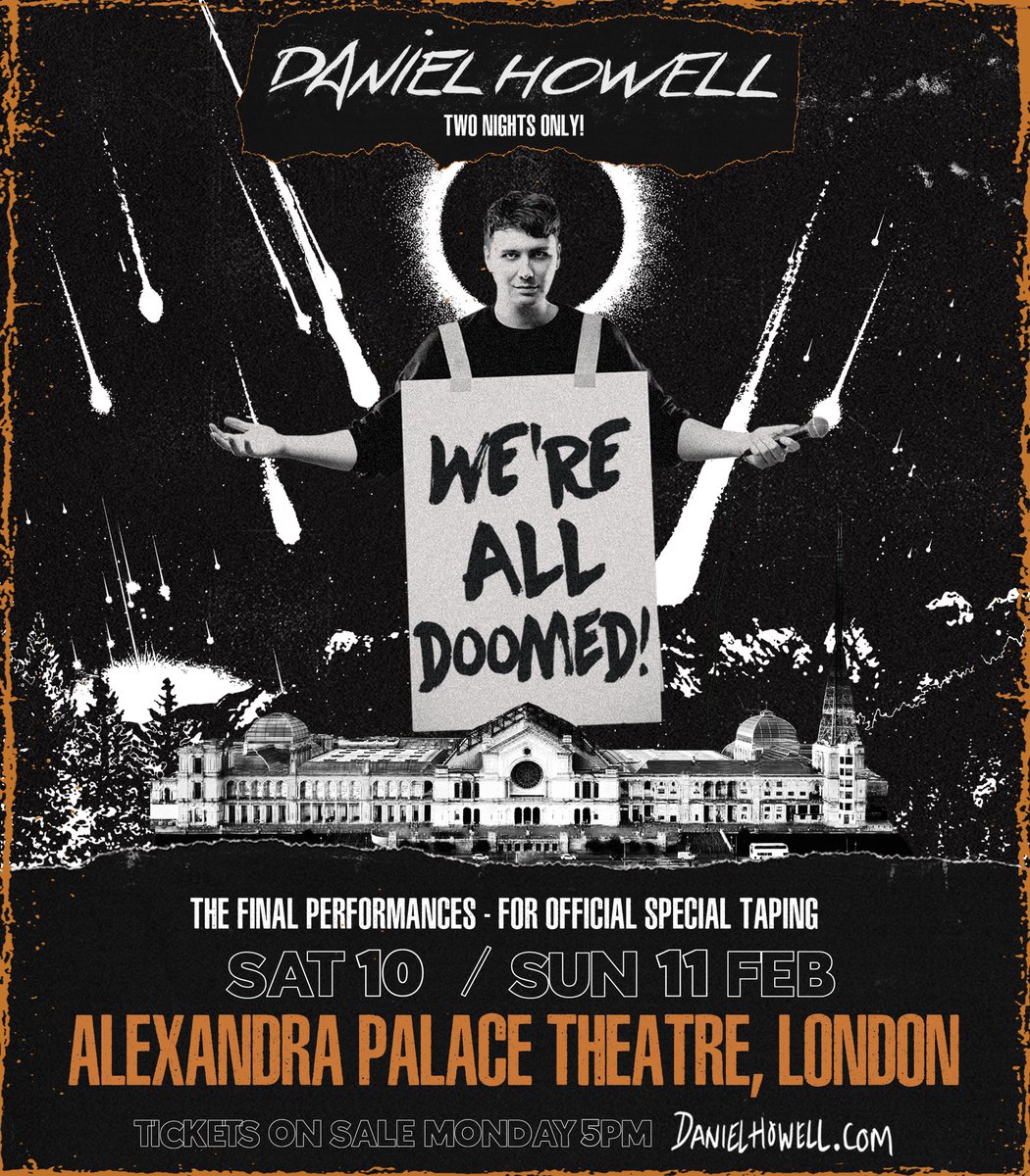 Celebrity Bulletin (@celebbulletin) on Twitter photo .<a href="/danielhowell/">Daniel Howell</a> brings his โWeโre All Doomedโ show to <a href="/Yourallypally/">Alexandra Palace</a> for official special taping tonight and tomorrow .<a href="/danielhowell/">Daniel Howell</a> brings his โWeโre All Doomedโ show to <a href="/Yourallypally/">Alexandra Palace</a> for official special taping tonight and tomorrow