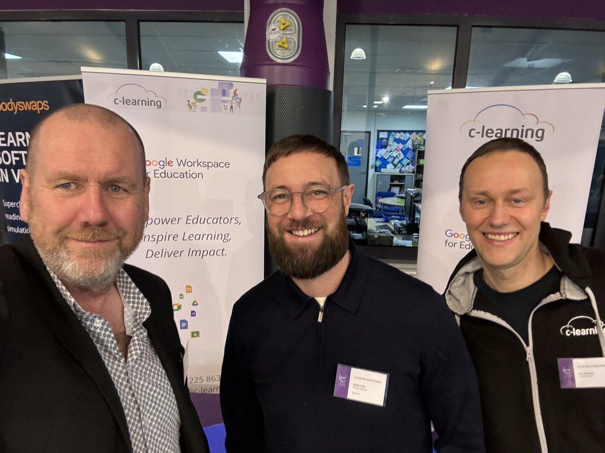 The <a href="/C_learning_net/">C-Learning</a> crew here at the awesome <a href="/bcot/">Basingstoke College of Technology</a> for an <a href="/AoC_info/">Association of Colleges (AoC)</a> event focussed on AI for Wellbeing. A vitally important topic that will transform education. Our good friend <a href="/scottdhayden/">Scott Hayden #FE</a> is, as you’d expect, leading the charge with <a href="/GoogleForEdu/">Google for Education</a> tools and strategies. #fehero