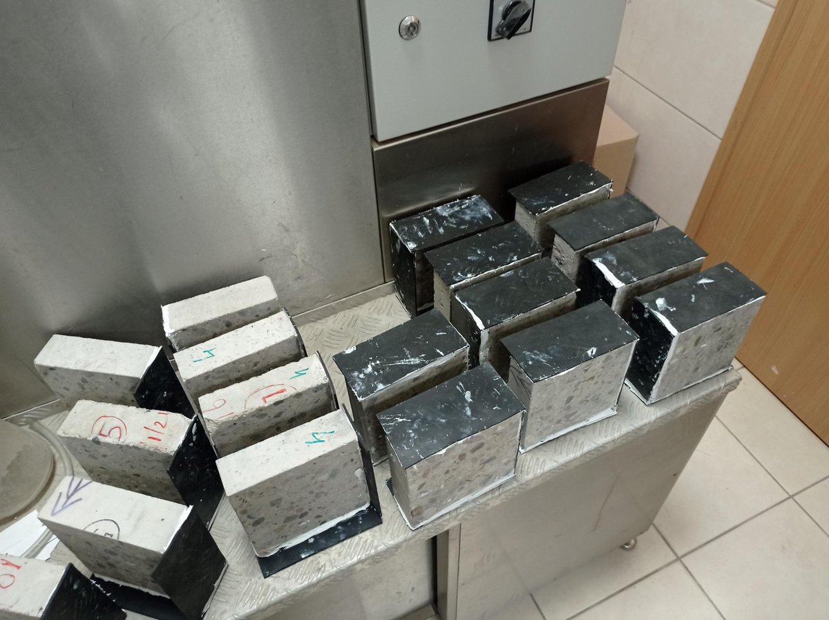 NanoSeaCon1's tweet photo. A productive work week for PI @Sundarcvltce  at Betotest Polska, Szczecin as a part of Intersectoral Secondment of Project NanoSeaCon co-funded by the @NCN_PL  and the European commission.  Samples prepared with seawater-mixed concrete for testing durability https://t.co/PZcaETvaFB