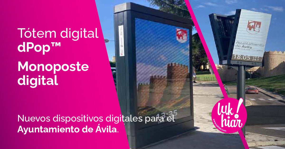 Los monopostes y tótems de luk hiar!, ¡una respuesta 🔝 para modernizar los soportes urbanos de Ávila!  

Te mostramos cómo revolucionamos la vía pública con soluciones de #digitalsignage que nos permiten transformar la comunicación con los usuarios 👉 bit.ly/3SzmJDn
