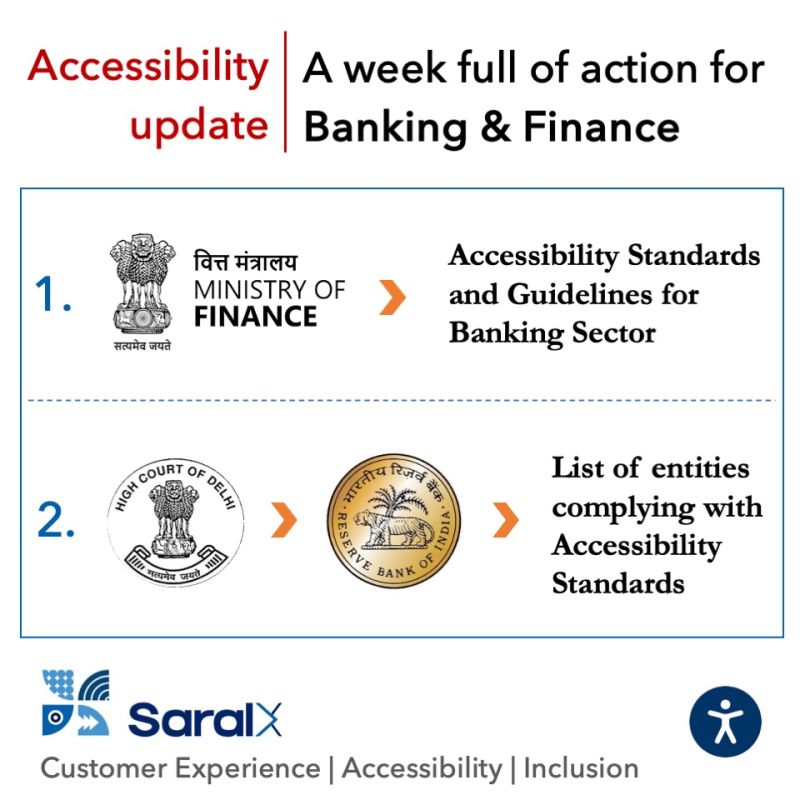 #WhatsHot in #DigitalAccessibility in India

🔥 Regulatory and legal push for accessibility in #Banking and #Finance 

🔗 Links to the supporting documents -> Comments section.

#FinancialInclusion #InclusiveBanking #AccessibilityMatters #Inclusion #UniversalDesign