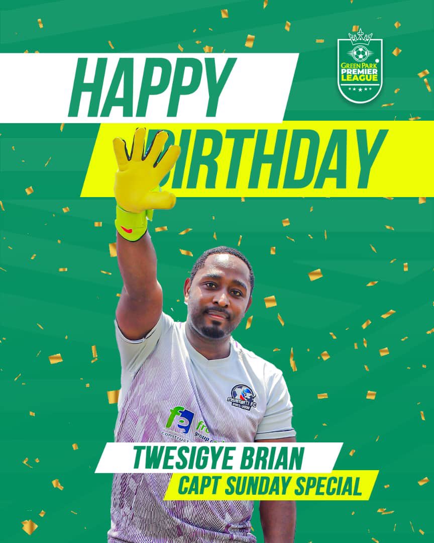 🎉🎂 Happy birthday, TWESIGYE BRIAN! 🥳from Capt SundaySpecial #GreenParkStadium is buzzing with excitement as we celebrate you today! Wishing you a fantastic day filled with love, laughter, and unforgettable memories. Enjoy your special day to the fullest! 🎉🎁