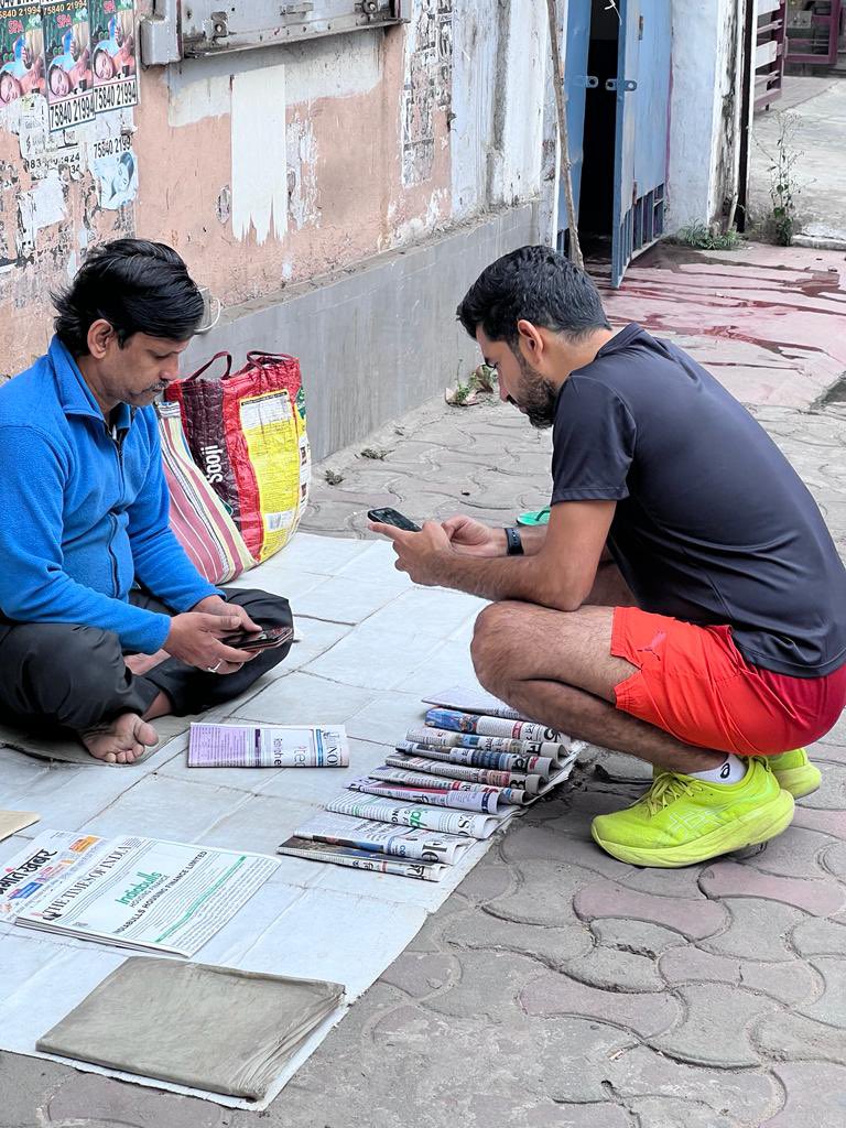 Caught on camera by a friend in #Calcutta 1. How easy and laid back morning are in this city 2. Doing a #digital #payment even for INR 5 is a surreal experience, no matter how many times you do it.