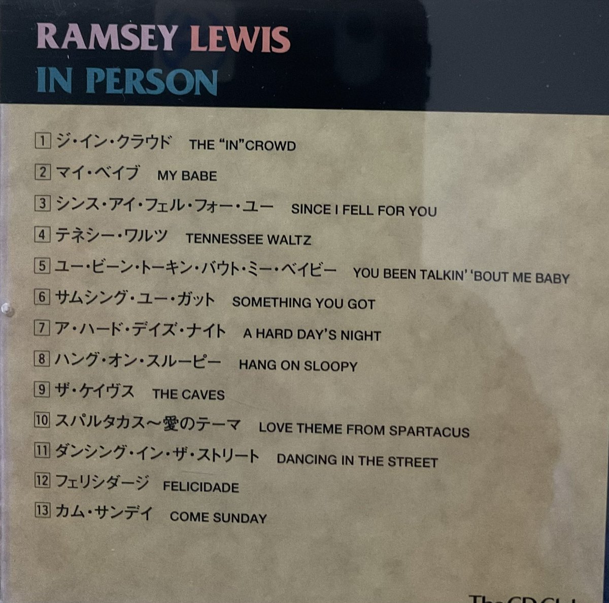 北海道で捕獲したCD 🎶「Ramsey Lewis In Person 」🎹🎶👍あの名盤「The “In” Crowd」の別日のライブか？と思い購入、Best盤でした。でもなかなかの選曲の好盤😊Something You Gotが好き👍#RamseyLewis #TheInCrowd