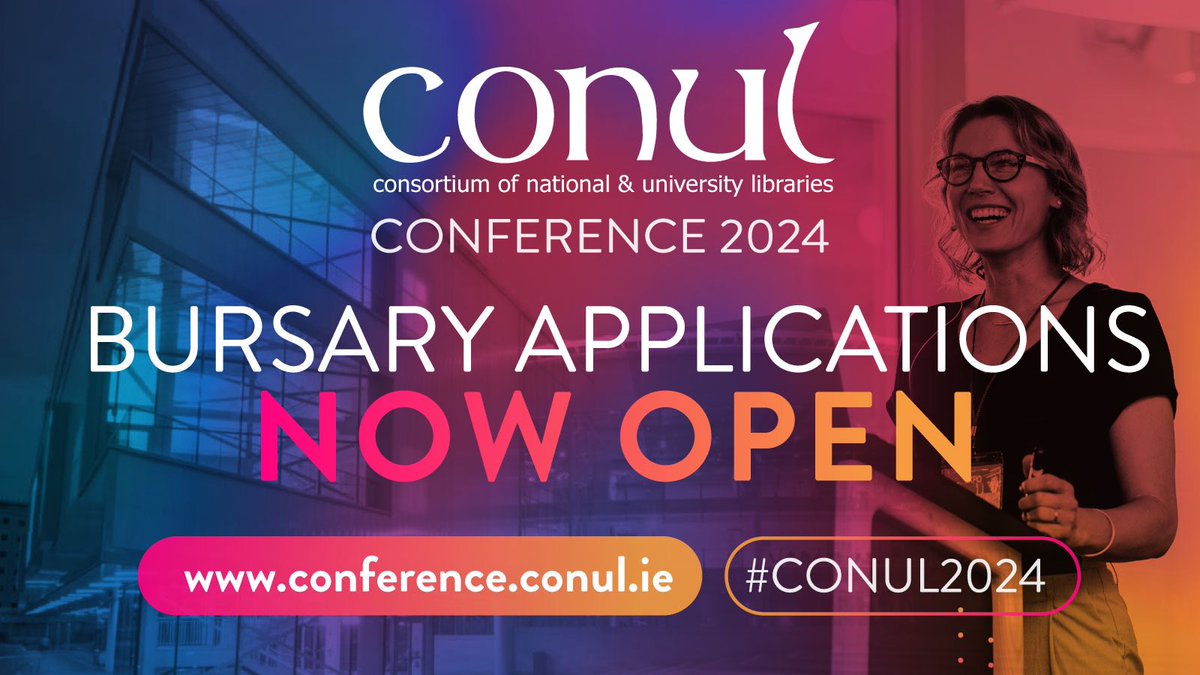 Applications for this year’s CONUL Conference bursary opportunities are now open. Please see conference.conul.ie/bursary-opport… for more information. #conul #conulconference #bursaries #belfast