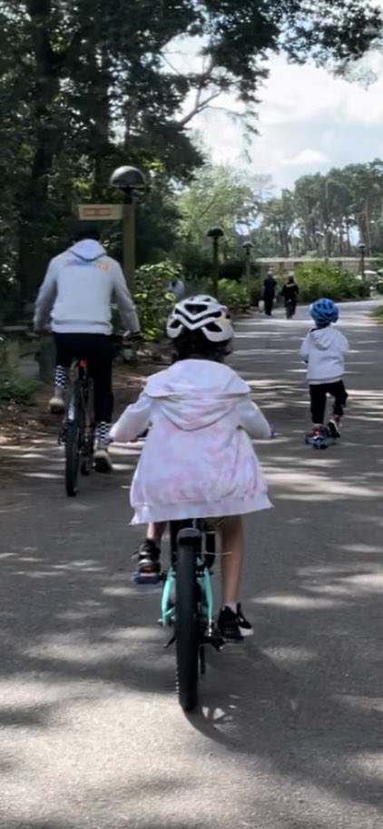 Ellie-Lara has been diagnosed with leukaemia, her family says, “Prior to receiving the bicycle Ellie-Lara was not able to cycle, she received her bike and for the first week was determined to get cycling...she was able to freely cycle in 2 days and spent the rest of the week