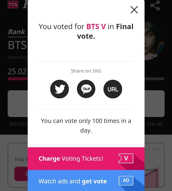 rahmdess27's tweet photo. LET'S VOTE TAEHYUNG ON TTA!!! 🙏🏻🙏🏻🙏🏻🙏🏻🙏🏻🙏🏻
🔗https://t.co/CRYDzvcjD5

- login dengan beberapa akun dari twt/google/fb
- dapetin tiketnya dengan cara nonton ads
- kl dah login nanti langsung keliatan taehyung dimana
GAMPANG BANGET VOTE NYA AYO KALAHIN LAWAN

RT &amp; LIKE TO SHATE 👇🏻 https://t.co/bWrHsgqiqA
