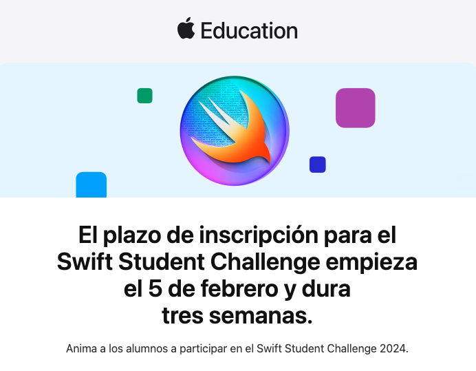 MoureDev's tweet photo. Venga, a participar en el Swift Student Challenge 🤘

https://t.co/9oSu7UZReA https://t.co/39MjUbjNmK