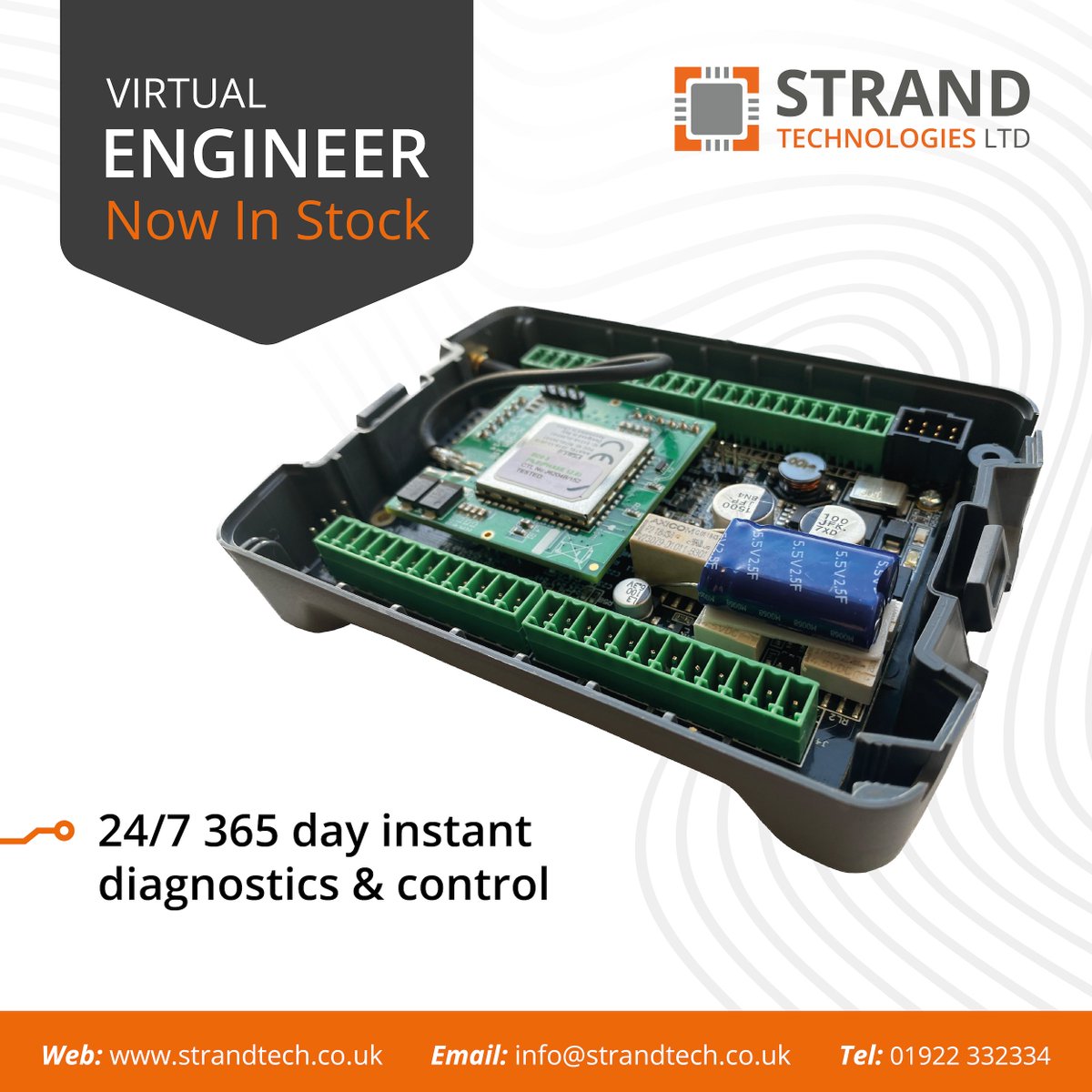 Ever wished for your own on-site engineer? - Look no further than Virtual Engineer, on-site 24 hours a day, 365 days a year. 

Learn more about our award-winning product: lnkd.in/eiM57a3v

For inquiries please contact our team:
info@strandtech.co.uk // 01922 332334

#IoT