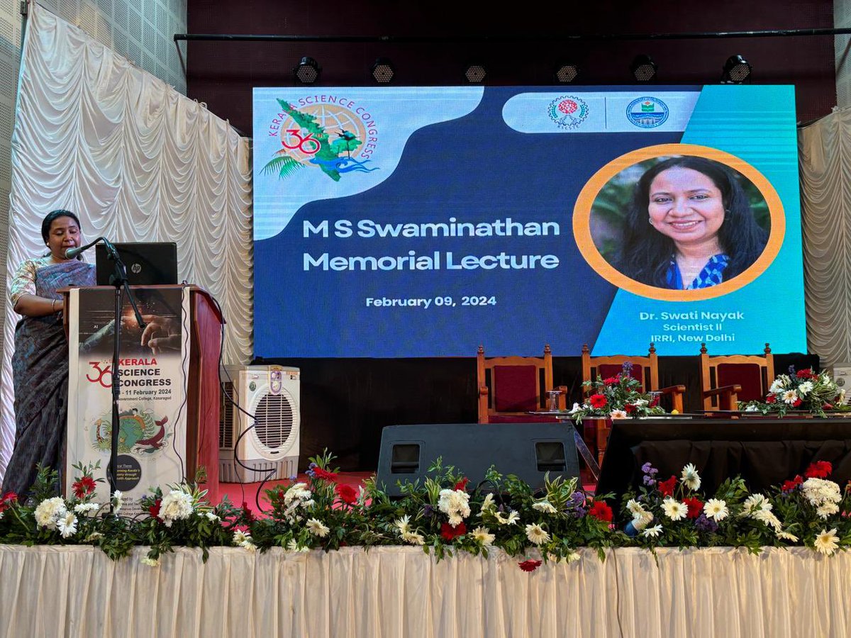 A day of beautiful coincidence . Today, India announced Posthumous Bharat Ratna to our veryown Dr Swaminathan . Privileged to deliver a Commemorate Lecture at Swaminathan Memorial Lecture in Kerala and meet @doctorsoumya  to celebrate together @irri @CGIAR @mssrf @WorldFoodPrize