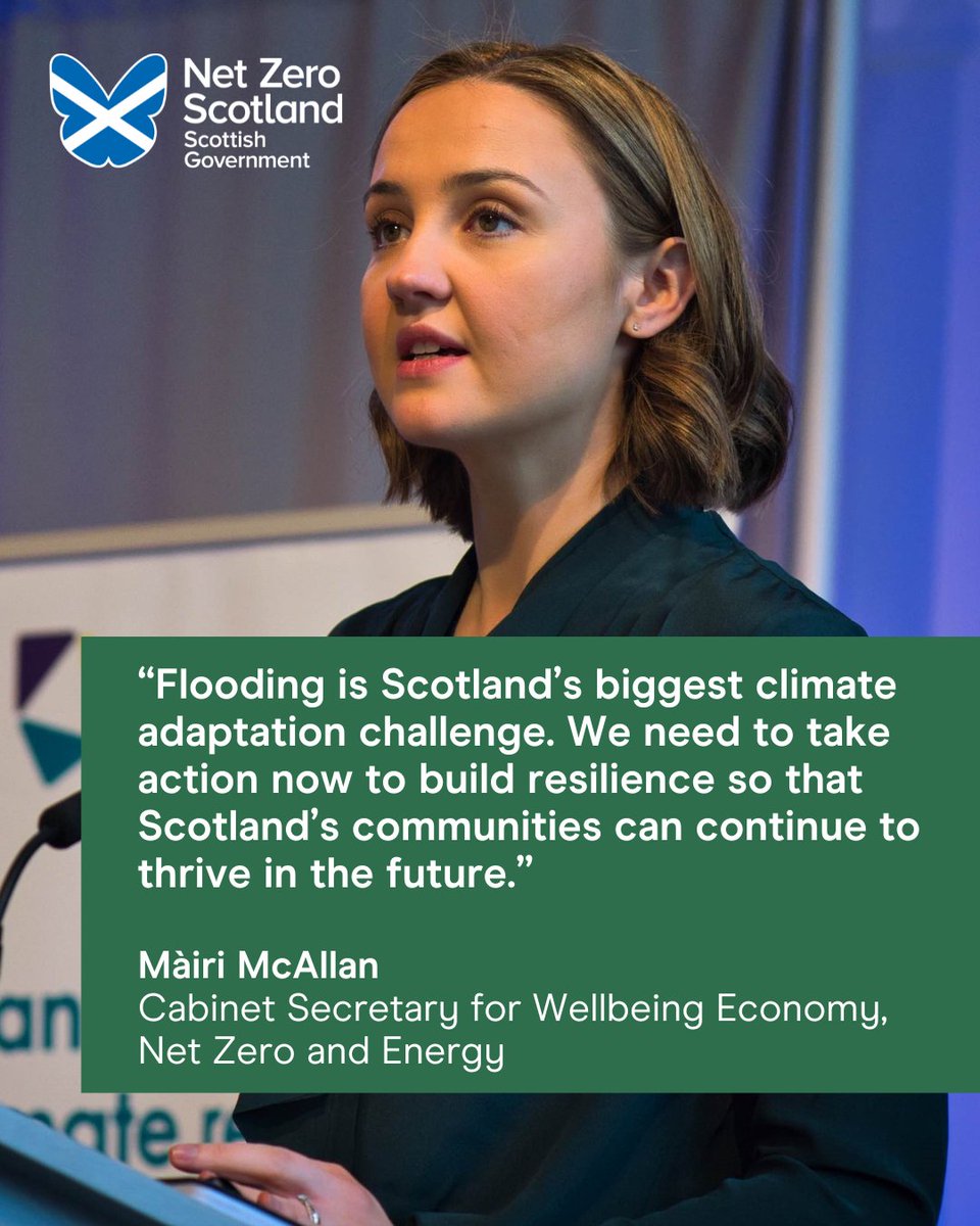 Net Zero Secretary @MairiMcAllan addressed Scotland’s Flood Resilience Conference in Edinburgh @scotgov is seeking views on our National Climate Adaptation Plan and reform of water services and will consult on a Flood Resilience Strategy in the spring. consult.gov.scot/energy-and-cli…