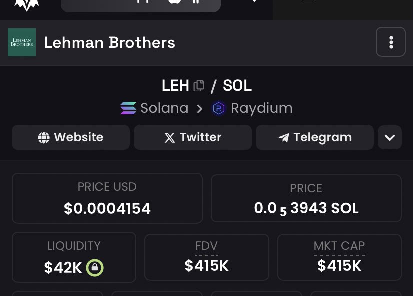 agnesrium's tweet image. The only bank meta left standing. 

With the support of chads behind this, and dev who doesn’t lie to their holders, sky is the limit. 

Also, jeets already left to chase erc404.

Send $LEH higher. 

@LehmanBrosCoin