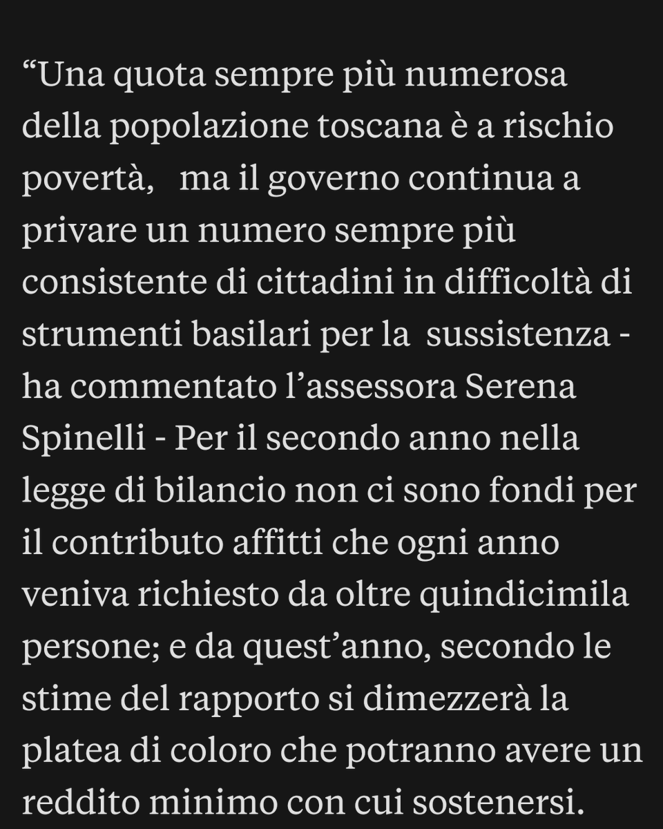 FI_Possibile's tweet photo. Sono ancora 92mila le famiglie toscane in condizioni di #povertà #assoluta. E a preoccupare è il taglio agli strumenti di #aiuto, i beneficiari saranno il 50% in meno rispetto a quanto percepivano il reddito di cittadinanza.
#Toscana https://t.co/9b7ZC9rDNA