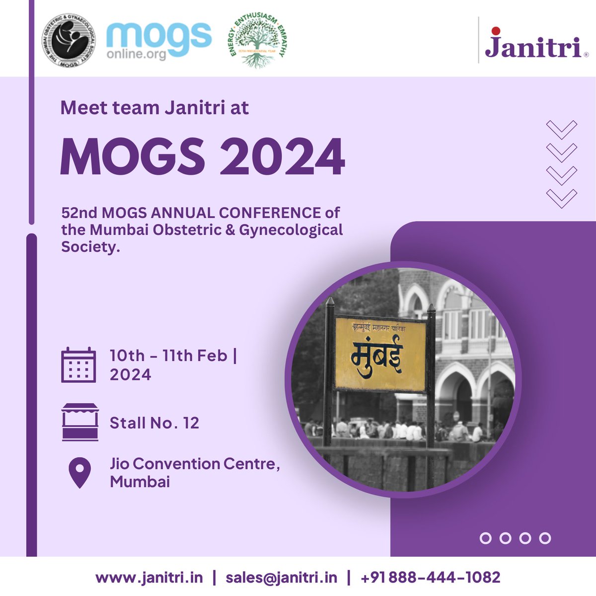 Janitri will be there at 52nd MOGS ANNUAL CONFERENCE of the Mumbai Obstetric & Gynecological Society. Join us as we gather to explore the groundbreaking advancements in emerging technologies within the field of maternal healthcare. #Mumbai #Gynaecology #Healthcare #MOGS