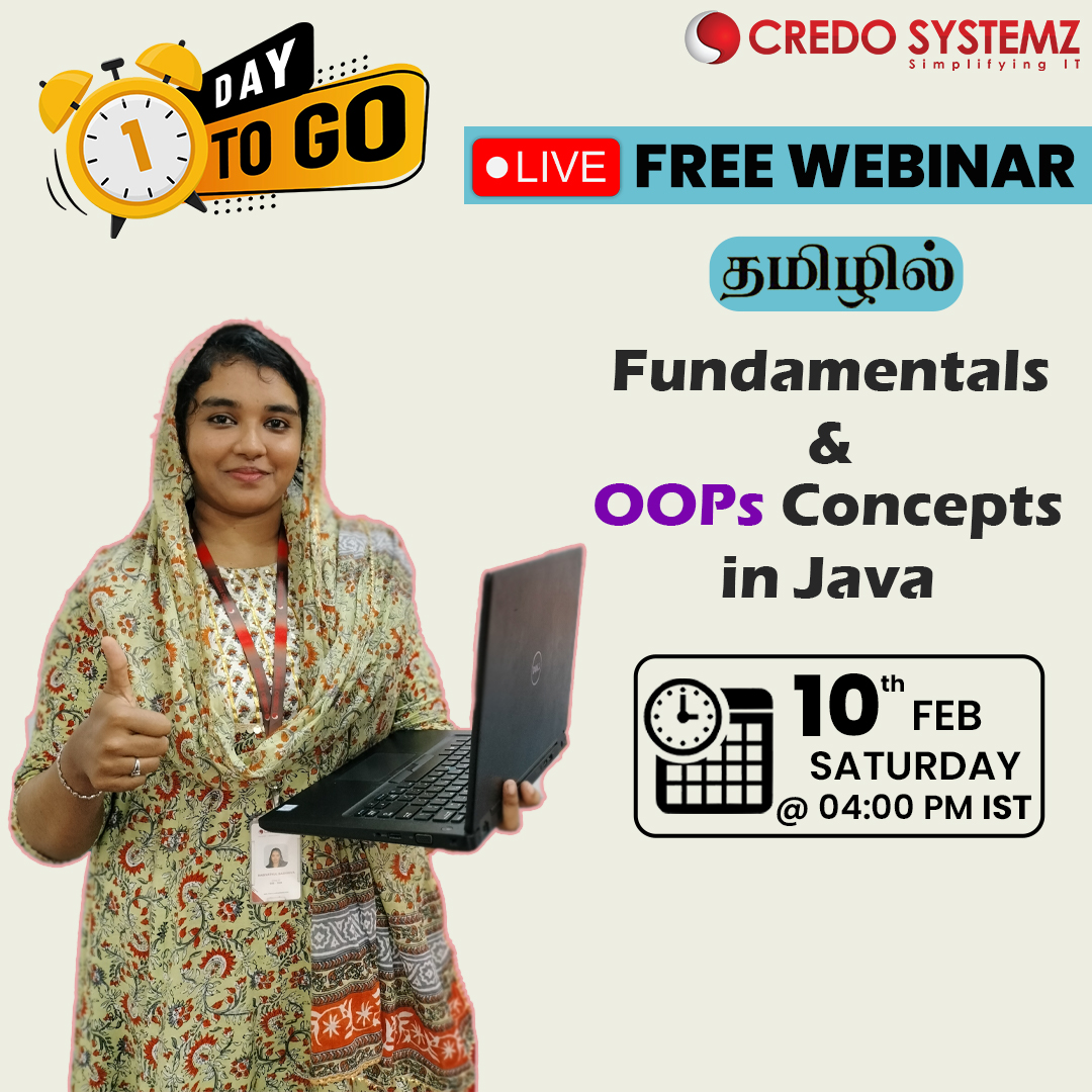 credosystemz's tweet image. &quot;𝗝𝘂𝘀𝘁 1 𝗗𝗮𝘆𝘀 𝘁𝗼 𝗚𝗼! 𝗚𝗲𝘁 𝗥𝗲𝗮𝗱𝘆 𝗳𝗼𝗿 [𝗝𝗮𝘃𝗮 𝗙𝗿𝗲𝗲 webinar தமிழில்] – 𝗔𝗿𝗲 𝗬𝗼𝘂 𝗜𝗻? 🤚&quot;

📅 Date: 10/2/2024
🕒Time: 4.00 PM IST

𝗖𝗹𝗮𝗶𝗺 𝗬𝗼𝘂𝗿 𝗙𝗥𝗘𝗘 𝗦𝗽𝗼𝘁 𝗡𝗼𝘄!: chat.whatsapp.com/GgfUlqVuj9G90q…

#Java #OOP #ProgrammingWorkshop #TechLearning