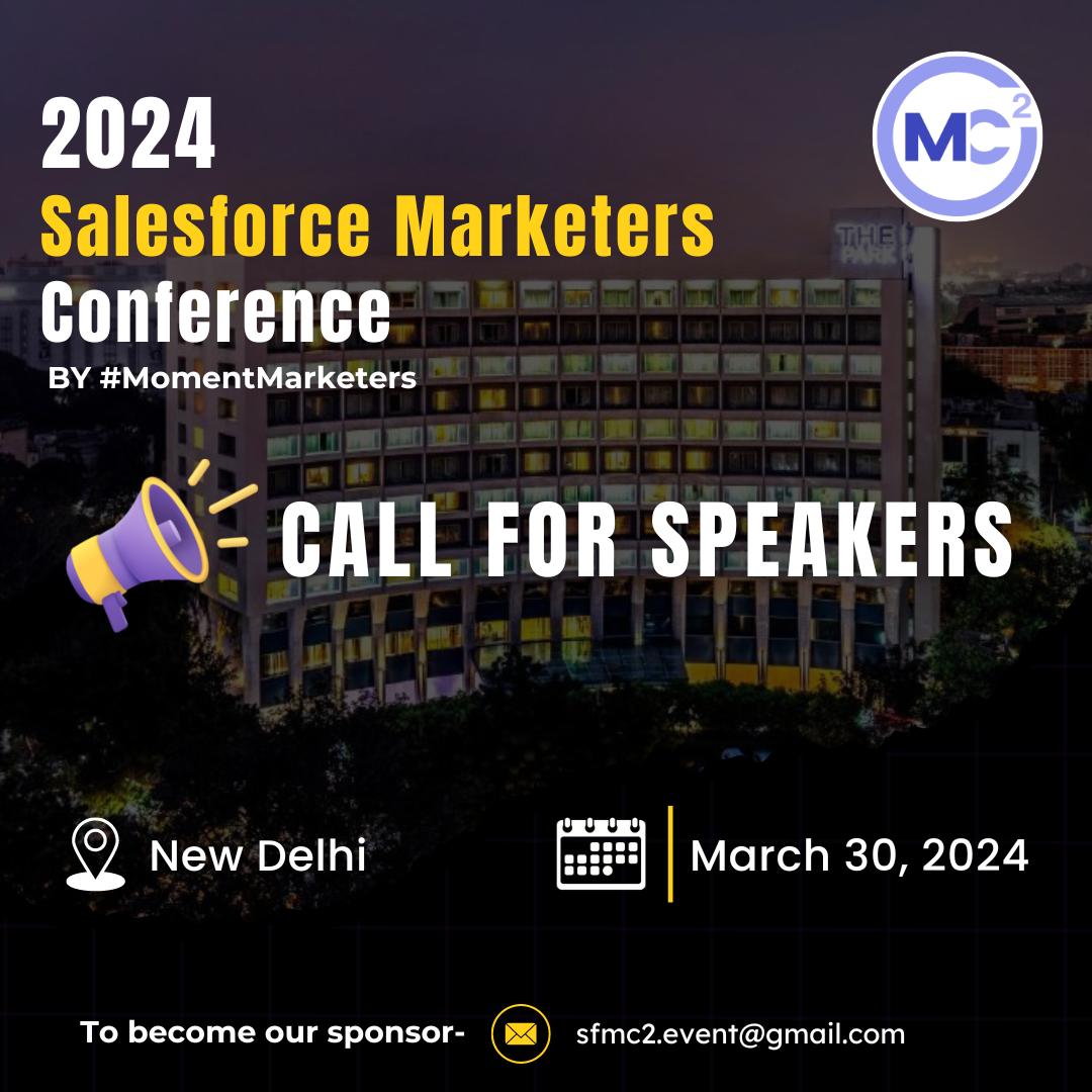 🎤 Call for Speakers! 🎤

Are you passionate about making a difference and empowering others? Do you have expertise in Salesforce Marketing Cloud, Data Cloud, AI, MCP, MCI, MCAE?

Submit your speaker proposal today and be a part of this transformative event!