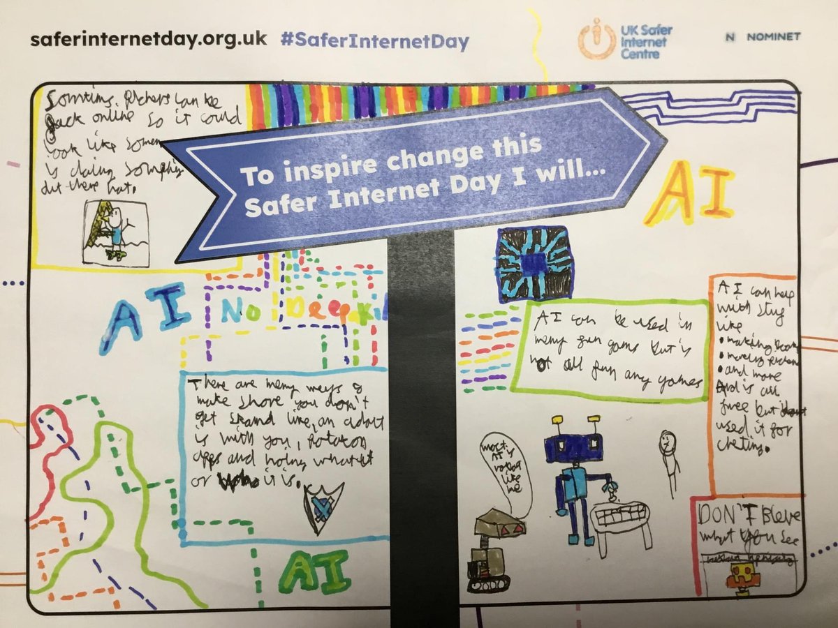Here's a selection of wonderful posters created by our pupils this week for Safer Internet Day.
There's been some really valuable discussions that have come out of Safer Internet Day, as you can see from our posters!
#saferinternetday UK Safer Internet Centre