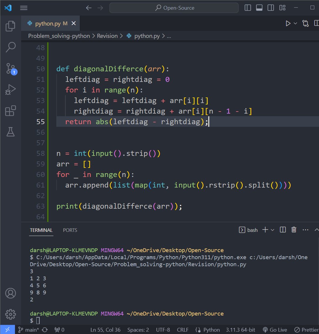 I started solving the problem in Python.