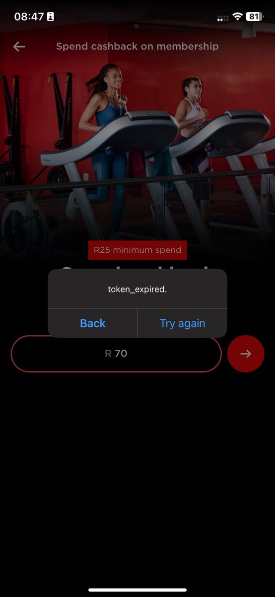 fuzzlin_'s tweet photo. @virginactiveSA why is the app not letting me redeem my cash back on next months debit order? I’ve been trying for a few days https://t.co/SCmugnvS5t