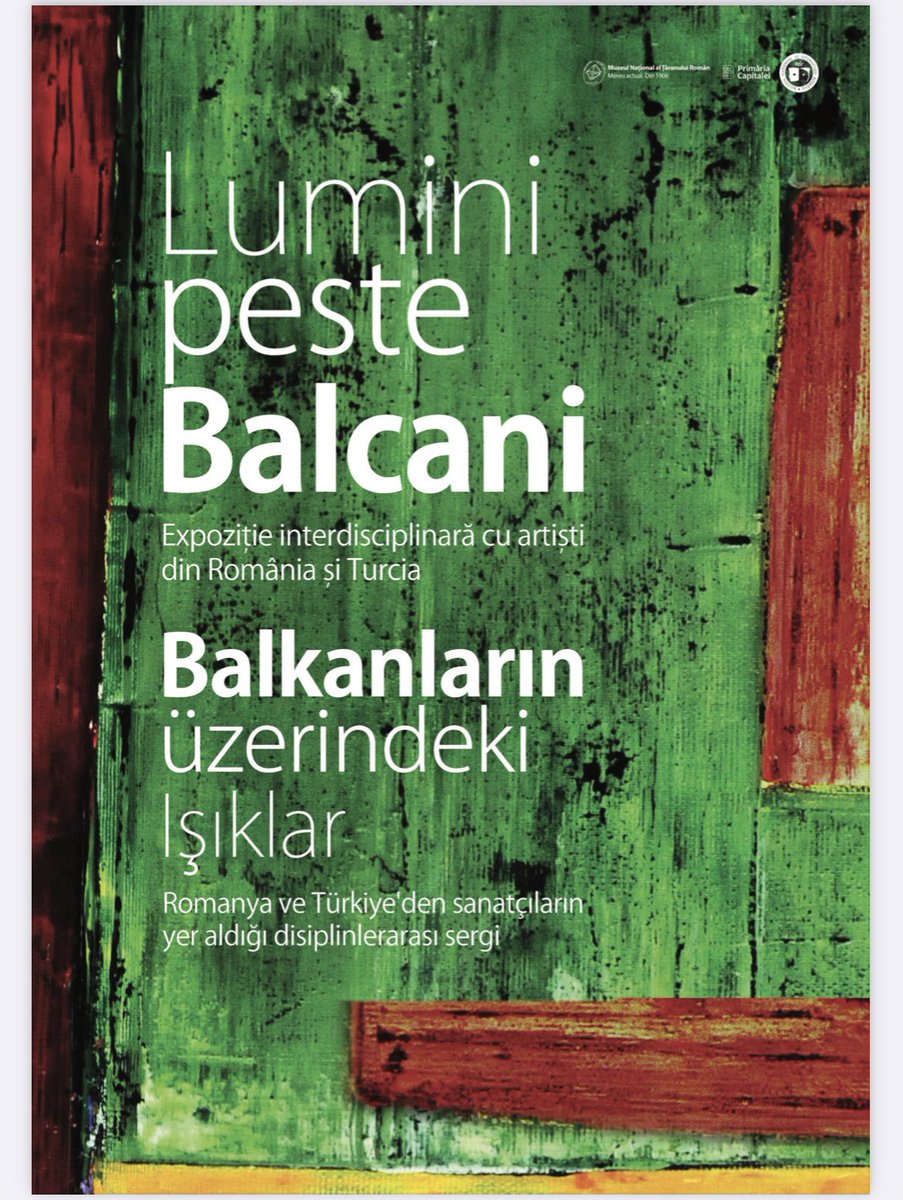 Derneğimiz yine Bükreş’te 16.02- 03.03 tarihleri arasında, 🇷🇴 ve 🇹🇷 sanatçıların katılacağı bir serginin organizasyon ortağıdır. İki ülkenin ortak bölgesel kültürü muhteşem bir eserler seçkisi ile “Balkanların üzerindeki ışıklar” sergisinde görülebilecek. 📍MȚR