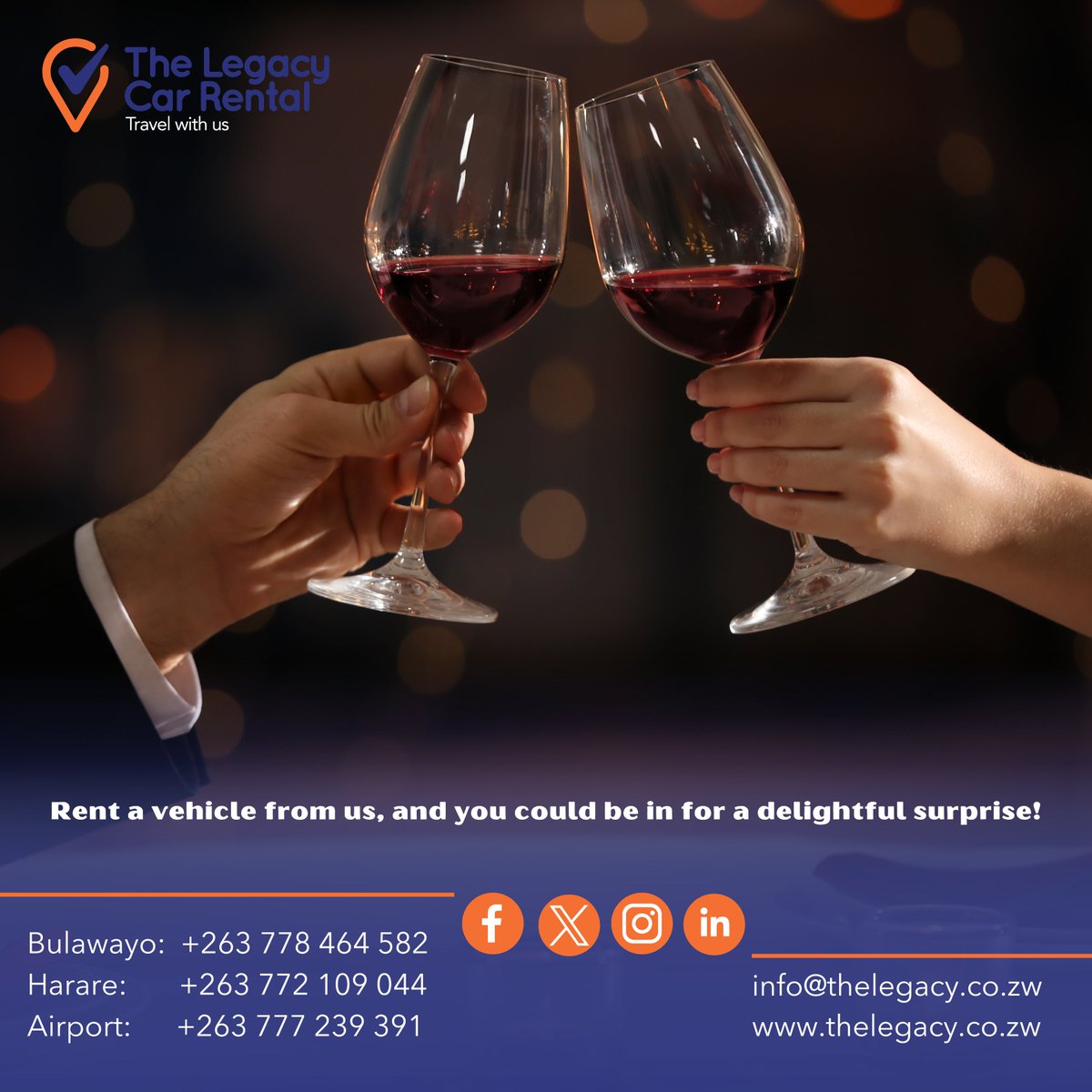 Win romantic dinner tickets by booking a vehicle with us this February! 
#valentinesgift #MakeAnImpression #RideInStyle #HassleFree #chauffeur #valentines #BookNow #airporttaxi #love #BudgetFriendly #loveisintheair #madeforyou #carhire #travelwithus