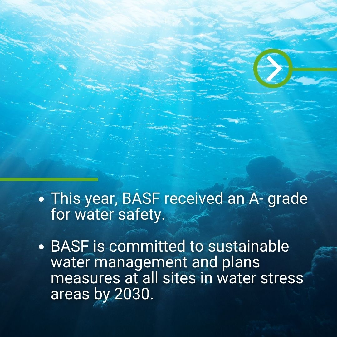 BASF's tweet photo. We are very happy that non-profit organization CDP has again ranked BASF as one of the world’s leading companies for its sustainable water management and forest and climate protection measures. 🌊🌳🌤 #Sustainability #WaterManagement #ClimateProtection #NetZero2050 https://t.co/gwBAyYU4VJ