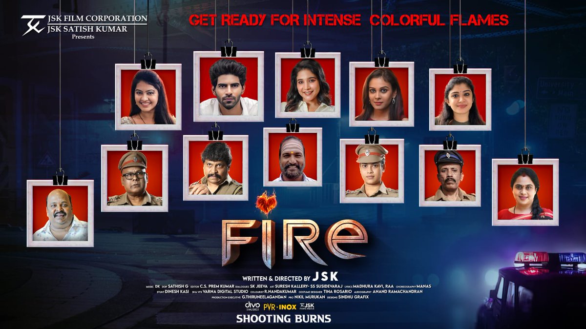 #JSKFilmCorporation Presents 
#JSKSathishKumar's Maiden Directorial Venture #FIRE  🔥

Shooting in Final legs. Will Burn Soon!!! 🔥

@JSKfilmcorp @Officialbalaji
#Gayathrishan  #RachithaMahalakshmi @ssakshiagarwal @IamChandini_12
@bbsureshthatha @ActorViji @anuvignesh1527