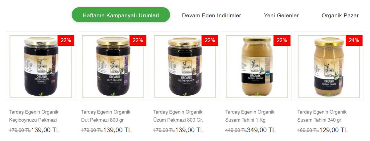 Organik ürün çeşitlerinde Türkiye'nin en iyi fiyatları
365organik.com 'da  

365organik.com avantajlarını kaçırmayın! 
7 Şubat 2024 indirimli ürünler  
365organik.com sayfamızdan detayları görebilir, sipariş verebilirsiniz.