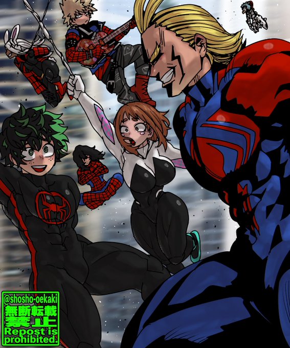 スパイダーバースアクロスザヒーローアカデミア😊 