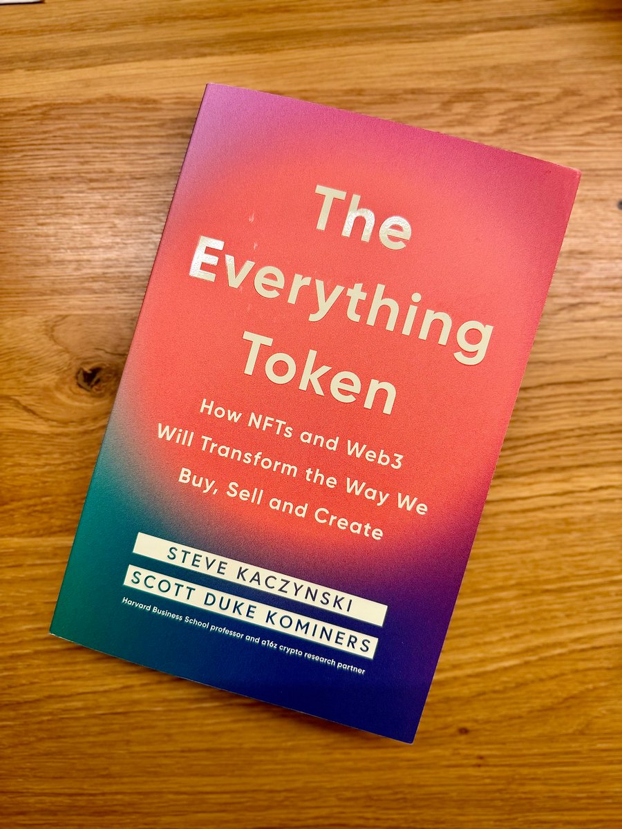 The Everything Token 🪙

How NFTs and Web3 will transform the way we buy, sell and create!

By <a href="/NFTbark/">Follow Steve</a> &amp; <a href="/skominers/">Scott Kominers</a> 

Really looking forward reading it 📖🤓

And you should get it as well, 
either for you or someone close to you, 
who does not understand what you are looking at