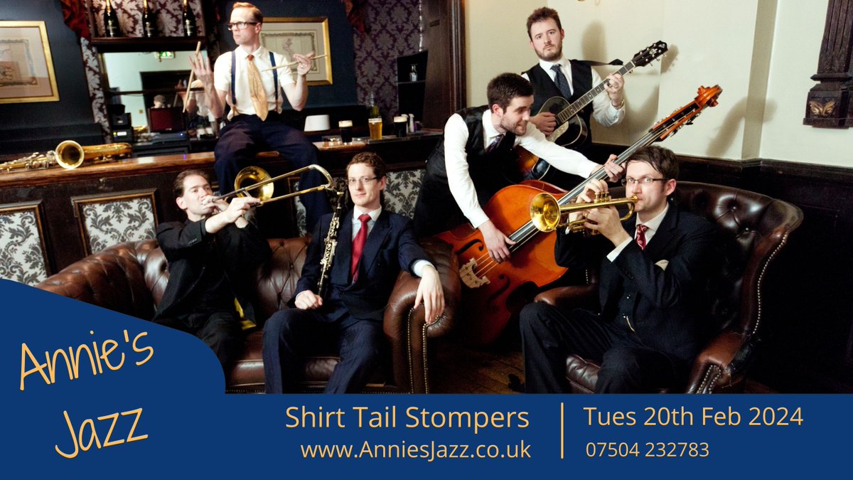 A second visit from The Shirt Tail Stompers on Tuesday 20th Feb. Very popular the first time round so please don't leave it too long before booking. youtu.be/URg2dilSvxI?li… @mysouthend @FriendsSouthend @VisitSouthend @VisitEssex