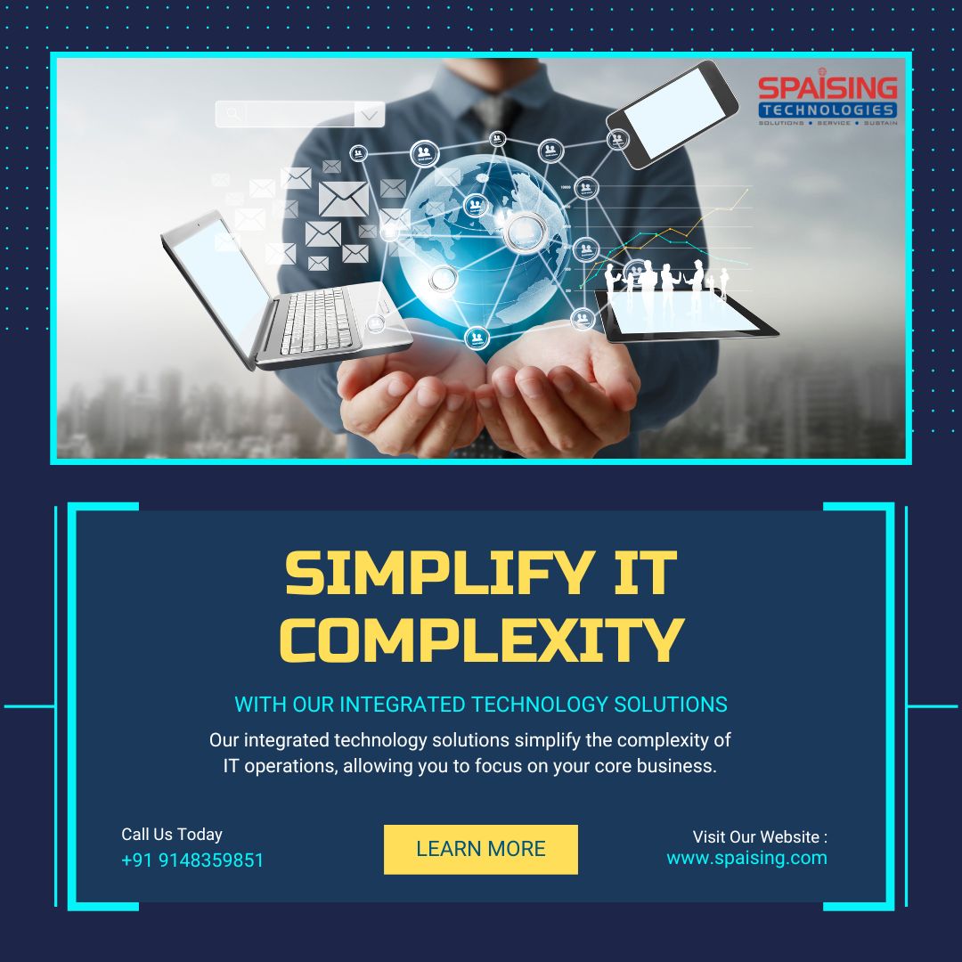 SpaisingTech's tweet image. Empower your business with our integrated information technology solutions, designed to streamline complex IT operations and enable you to concentrate on your core business objectives. 🌐 #InformationTechnology #SimplifiedOperations #FocusOnBusiness