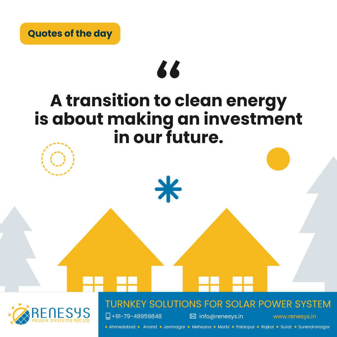 Embrace the future with clean energy! Making a transition to clean energy isn't just a change; it's an investment in our shared future. Let's power tomorrow sustainably.  

#Renesys #CleanEnergyFuture #InvestInGreen #SustainableTomorrow #RenewableInvestment