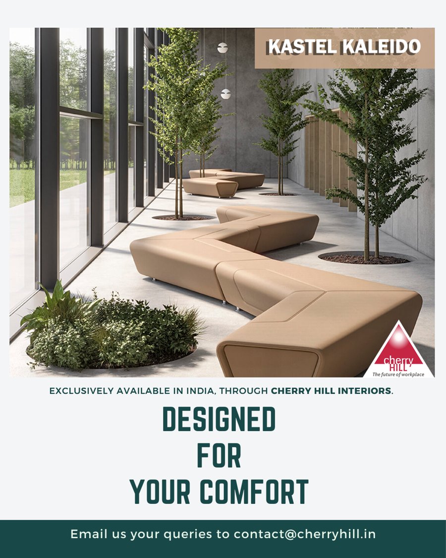 CherryHillDelhi's tweet photo. ADD VALUE OF YOUR COLLAB SPACE!
The Kaleidoupholstered modular seating, designed by Franco Driusso, are made up of modules with angular or linear solutions.
#CherryHill #RedefiningWorkspaces #TheFutureOfWorkplace #BuzziSpot #SmartWorkplaces #sustainability #NextGenOffices https://t.co/4MfKdxuUGL