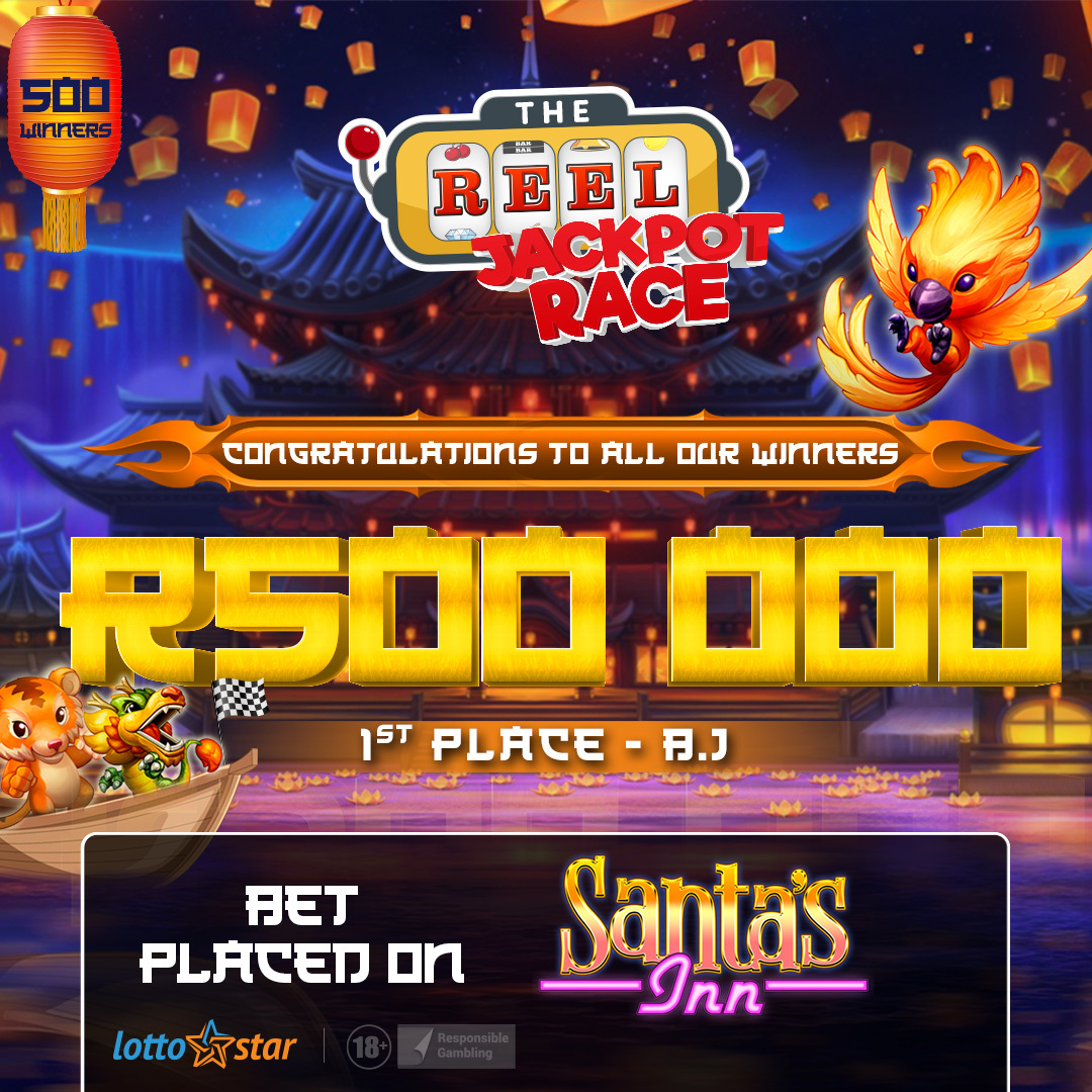 Lotto_Star's tweet photo. Christmas came early for A.J who took first place in last night's Reel Jackpot Race after spinning the reels on Santa's Inn. π
Congratulations to A.J and all our lucky winners. π
Feeling lucky? Place your bets on https://t.co/aj7B19Xa64
#LottoStar #ReelRush #TGIF #Friyay https://t.co/n5p5GSjrxw
