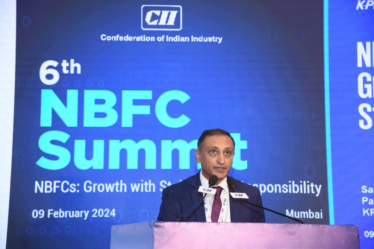 #NBFCs as one of the key contributors to India’s growth continue to build and increase their relevance through continuous #productinnovation, #technology investments & most importantly, #customerreach - both physical and digital: @san_doshi, @KPMGIndia at #CIINBFCSummit2024