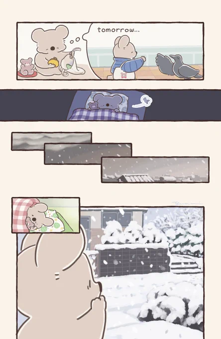 雪の日のコアラ