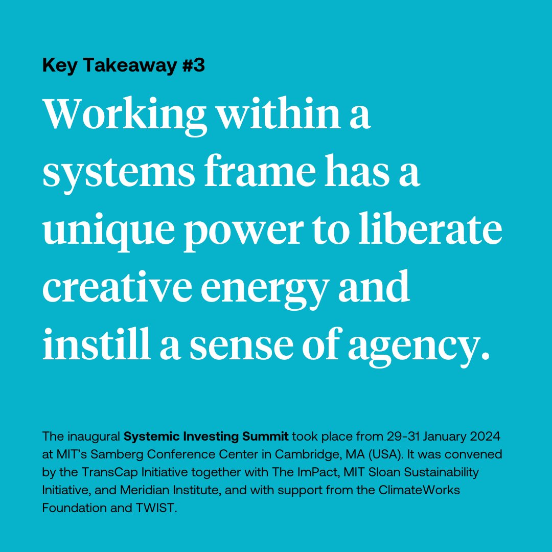 We couldn’t get people to stop chatting! But that's obviously a great problem to have, especially if the conversations are as constructive, thought-provoking, and action-oriented as the ones we have seen at the inaugural Systemic Investing Summit.