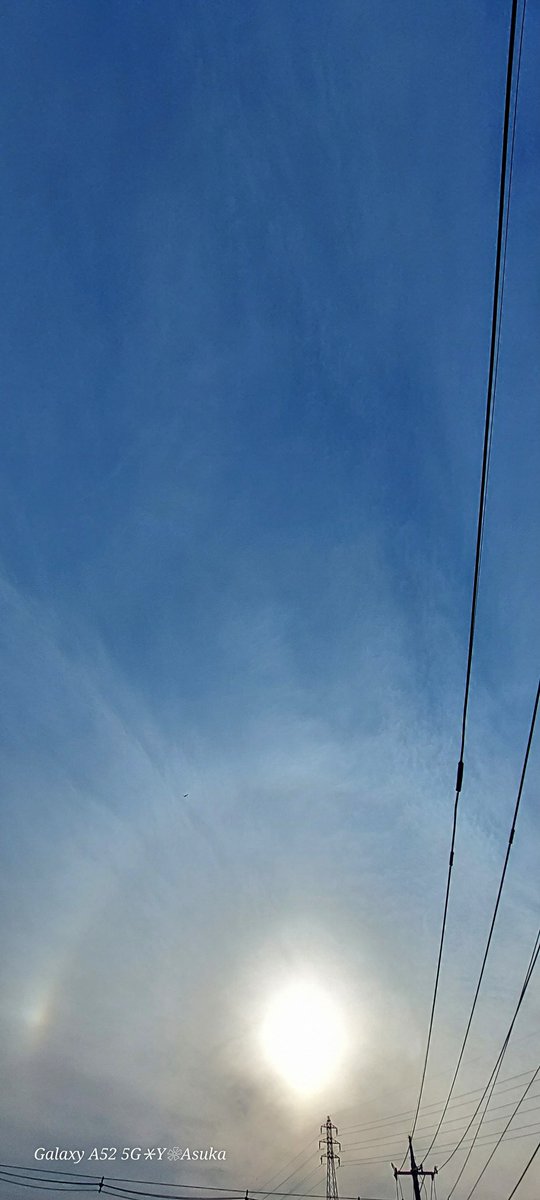 yumeasutw's tweet photo. #ハロ 日和✨

#薄雲 が広がる #青空 に
#巻雲 が放射状に流れ行く夕方
お日様の回りを彩る
ハロと #幻日 🏳️‍🌈✨

#暈 #日暈
#イマソラ #いまそら
#空の虹色
#天気の図鑑 #雲の超図鑑
#気象のはなし
#空の名前
#空 #空が好き
#sky #cloud #空と雲 #雲 #雲が好き
#放射状巻雲
#a2024  #a0209 #a202402 https://t.co/jiEeKuhsjg