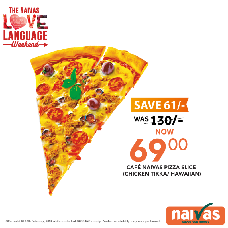 naivas_kenya's tweet photo. There’s no better feeling in the world than a warm 🍕pizza slice on your palm! This weekend we are bringing that warm feeling &amp; some tickle on your 😋taste buds! Between Hawaiian &amp; Chicken Tikka, which is your most preferred?

#TheNaivasLoveLanguage ✓