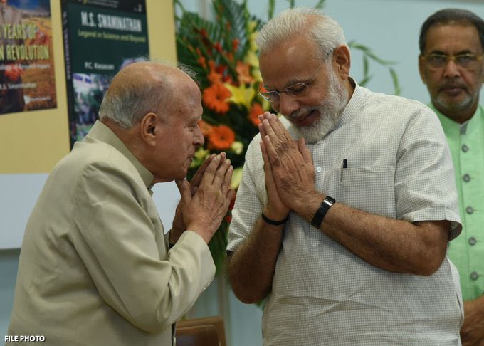 On behalf of @BJP4TamilNadu and the people of TN, we would like to extend our gratitude to our beloved PM Thiru @narendramodi avl for conferring the Bharat Ratna on Dr MS Swaminathan avl in recognition of his exceptional contribution to our country in the field of agriculture.…