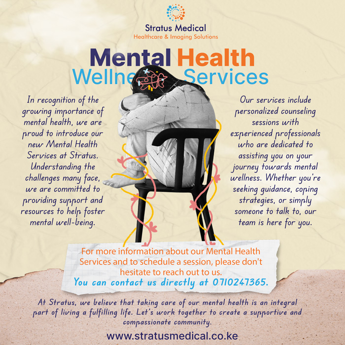 StratusMedical's tweet photo. Mental Health &amp; Wellness now available at Stratus Medical, Parklands. Book your session today!
Call: 0710 247365
https://t.co/9YrIaSmaQv

Jacque Maribe Monica Kimani Lee Funeral Grace Nzioka KMTC Prince Harry Uhuru Kenyatta Eric Theuri Jowie E-Citizen Ababu Vasco Danganya Nyeri https://t.co/gD9hPe5zNo