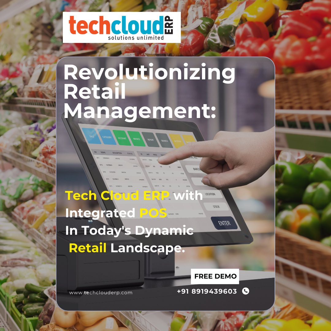 TechCloudERP's tweet photo. Enter Tech Cloud ERP, a comprehensive solution that redefines how retail businesses manage their operations, especially when coupled with a powerful Point of Sale (POS) system.

TechCloudERP #besterp #Number1ERP #erp #pos #RetailSuccess #TechCloudERP #IntegratedPOS  #Retail https://t.co/nlaxXdCwTE