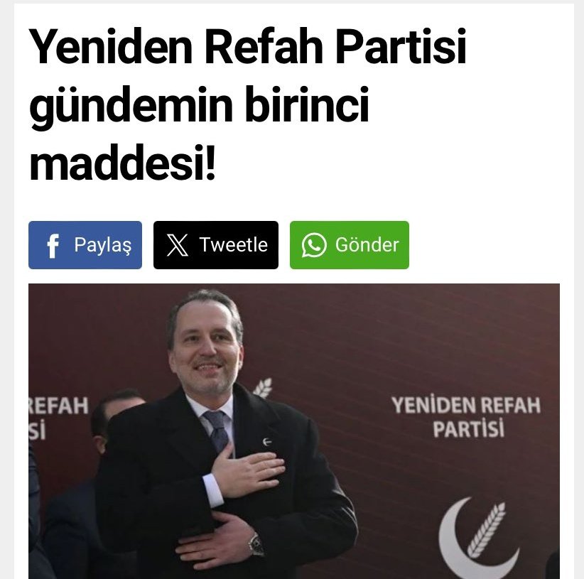YENİDEN REFAH PARTİSİ GEBZE SULTANORHAN (@refahsultanorhn) on Twitter photo 