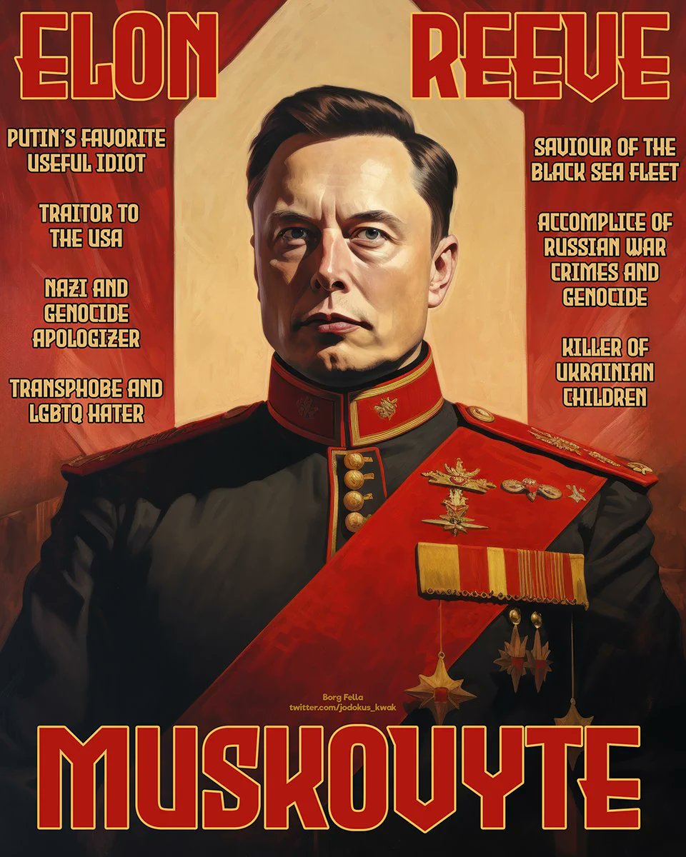 Mok1967SG's tweet photo. @Sharman2Pam #MuskIsPutinsPuppet
#MuskIsAFascistLiar
#MuskIsANationalSecurityThreat
#MuskIsPutinsAsset
All you need to know about the sociopathic, genocidal, narcistic monster @elonmusk ‼️🤮💩☠️🇷🇺☠️💩🤮
He is danger to democracy ‼️
He is a corrupt and racist little, white man‼️ https://t.co/65Xyp24KJg