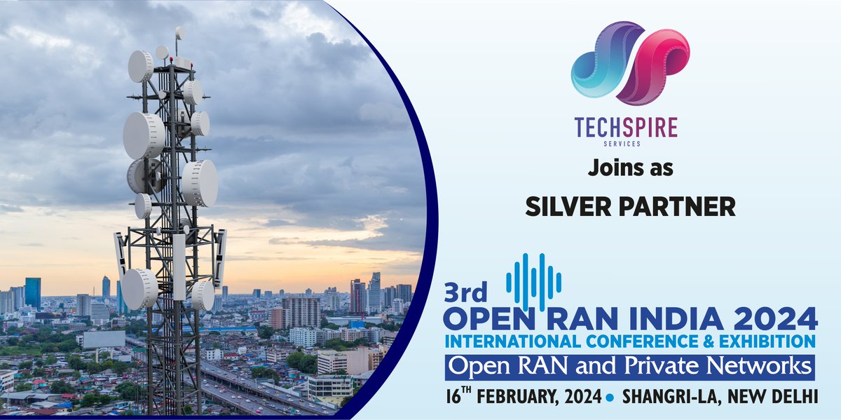 be_exhibitions's tweet photo. BHARAT EXHIBITIONS is pleased to welcome M/S #TechSpireServicesPvtLtd . as #SILVERPARTNER during the 3rd edition of #OpenRANIndia2024 International Conference & Exhibition on Feb 16, 2024 at Shangri La, New Delhi.
#openran #wirelessnetworks #oran #ran #5G #radionetworks https://t.co/6uaSJ6javn