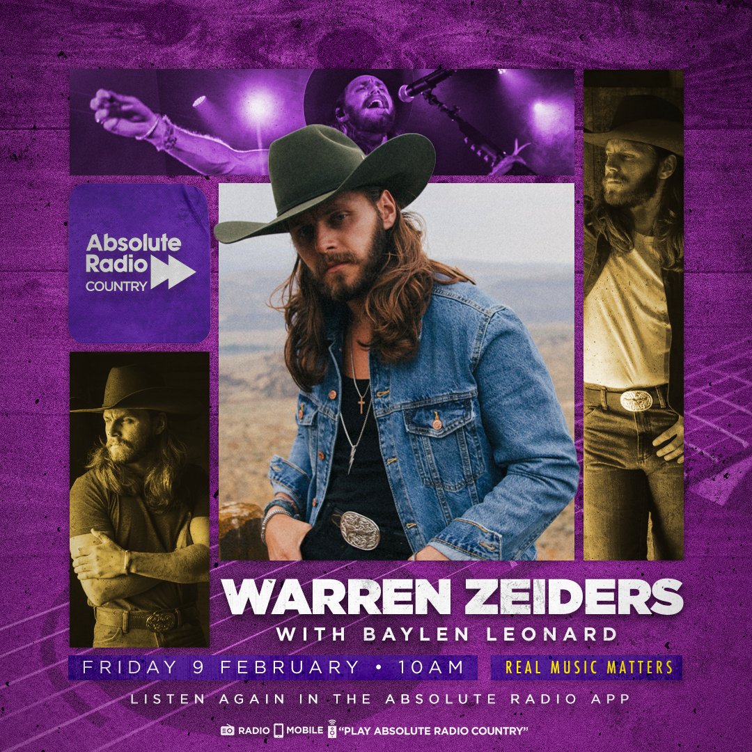 .@WarrenZeiders joins @HeyBaylen on Absolute Radio Country from 10am. They'll be talking all about the success of his song 'Pretty Little Poison', performing at the Grand Ole @Opry and more. Listen or catch-up: 👉bit.ly/AbsoluteRadioC…