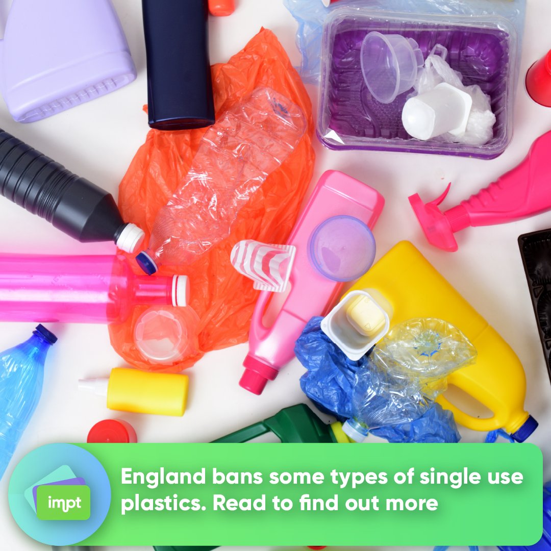IMPT_token's tweet photo. Following Scotland and Wales, England announces a ban on single-use plastic items, including cutlery and plates. Explore the details on Euronews: https://t.co/NK5IEeaeZT
 #fyp #IMPTImpact #ClimateAction 
Learn more at https://t.co/ViBRi0HSHy 🍃 https://t.co/HG6dIpFwis