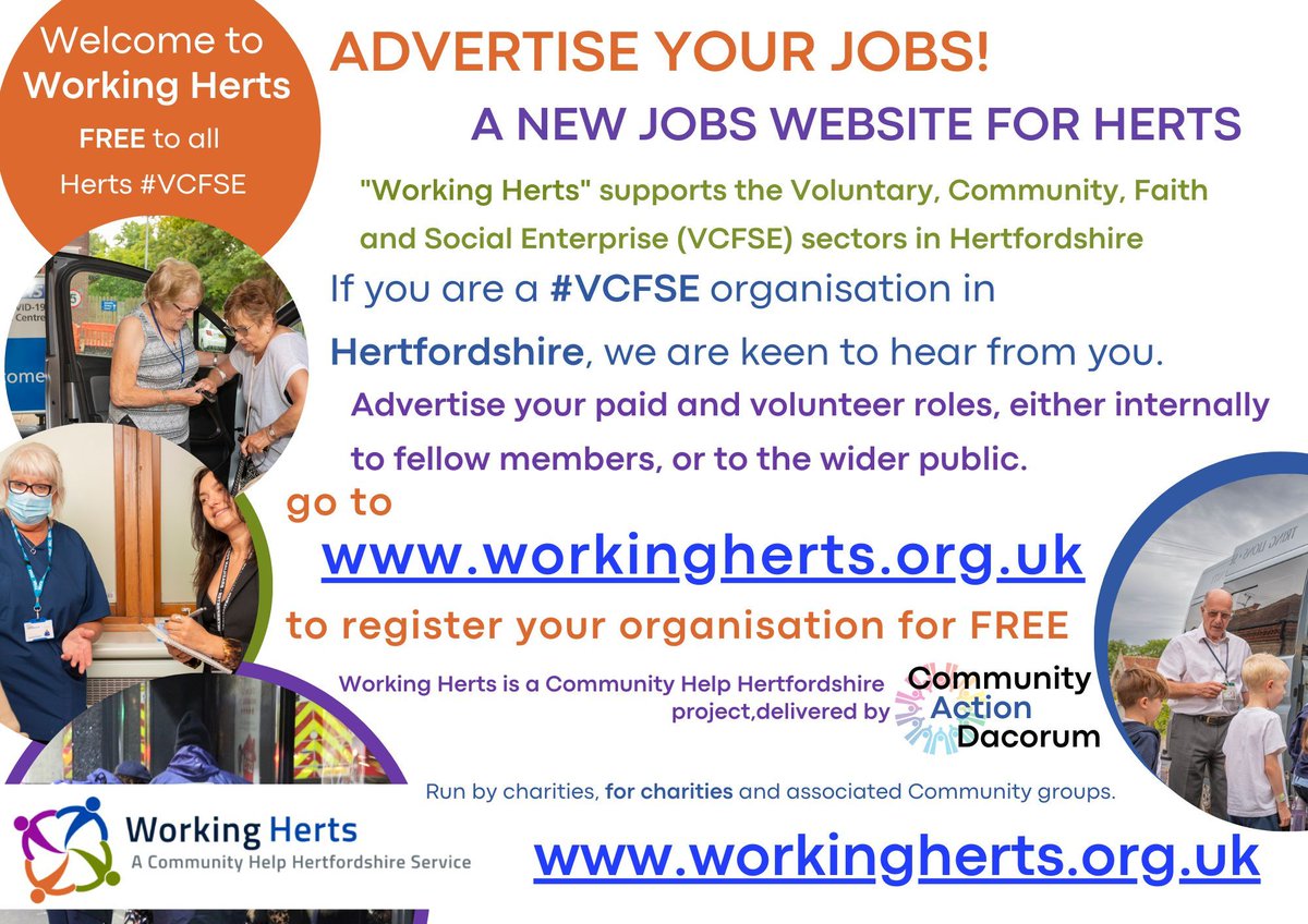 ADVERTISE YOUR JOBS! Advertise your paid & voluntary roles internally to fellow members or the broader public. #Hertfordshire @CHHertfordshire @1stCommunities @Watford3RT @Support4Dacorum @NorthHertsCVS @cdaherts @WH_CVS workingherts.org.uk