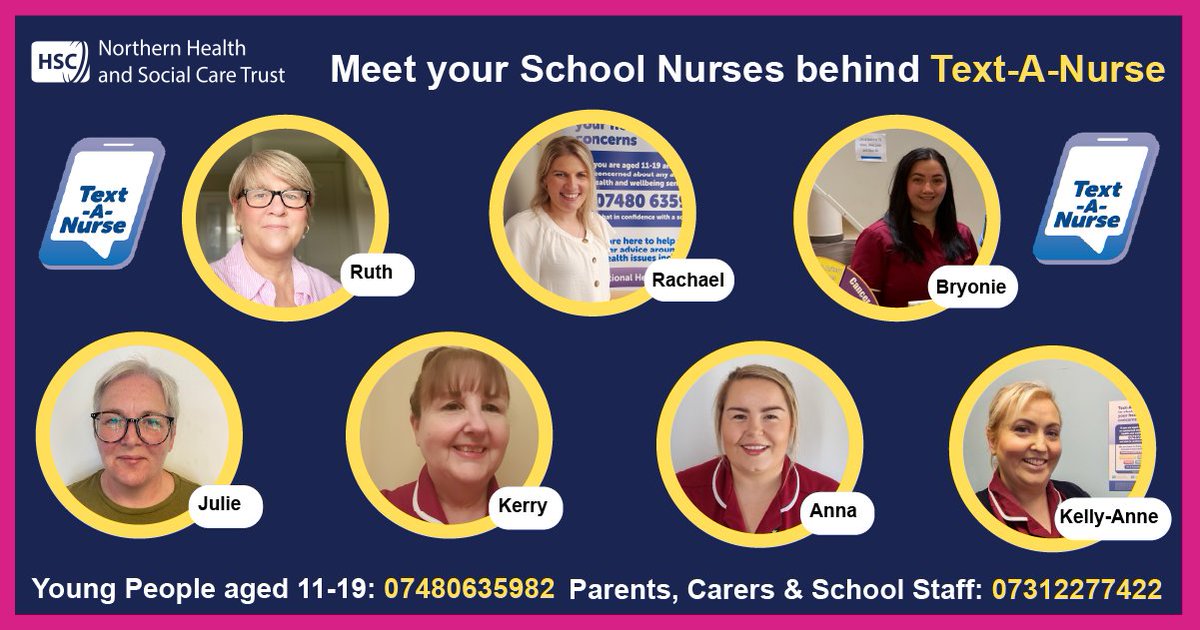 Northern Trust (@nhsctrust) on Twitter photo Text-A-Nurse is here to help children and young people aged 11-19.
Send a message to 07480635982 to access free confidential advice on a range of wellbeing issues. 
The service is available Mon – Fri 9am – 4.30pm (excluding Bank Holidays).
#ChildrensMentalHealthWeek Text-A-Nurse is here to help children and young people aged 11-19.
Send a message to 07480635982 to access free confidential advice on a range of wellbeing issues. 
The service is available Mon – Fri 9am – 4.30pm (excluding Bank Holidays).
#ChildrensMentalHealthWeek
